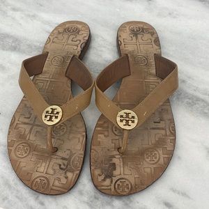 Nude Tory Burch patent sandals 7